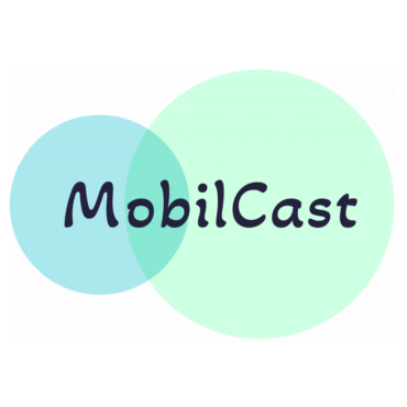 Zwei grüne Kreise auf denen Mobilcast steht