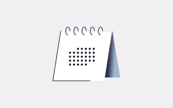 Ein gezeichneter Tischkalender