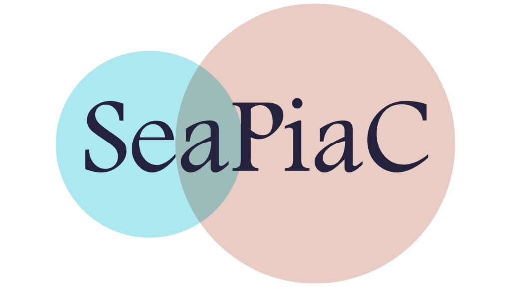 Schriftzug SeaPiaC auf zwei Kreisen