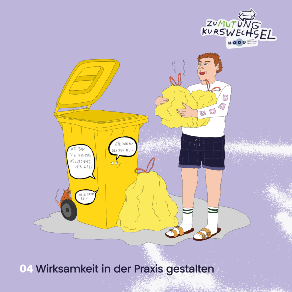 Beitragsbild der Episode 4 des Podcasts Zumutung Kurswechsel: Wirksamkeit in der Praxis gestalten